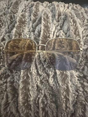Victoria Beckham Gold Square Aviator Sunglasses